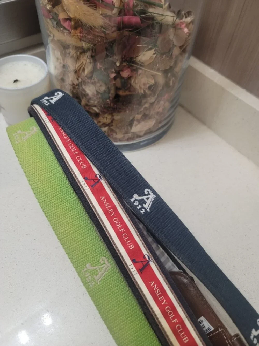 Ansley Golf Club Belt Settindown Roswell ATL GA SZ 42 (3 Belts) EUC
